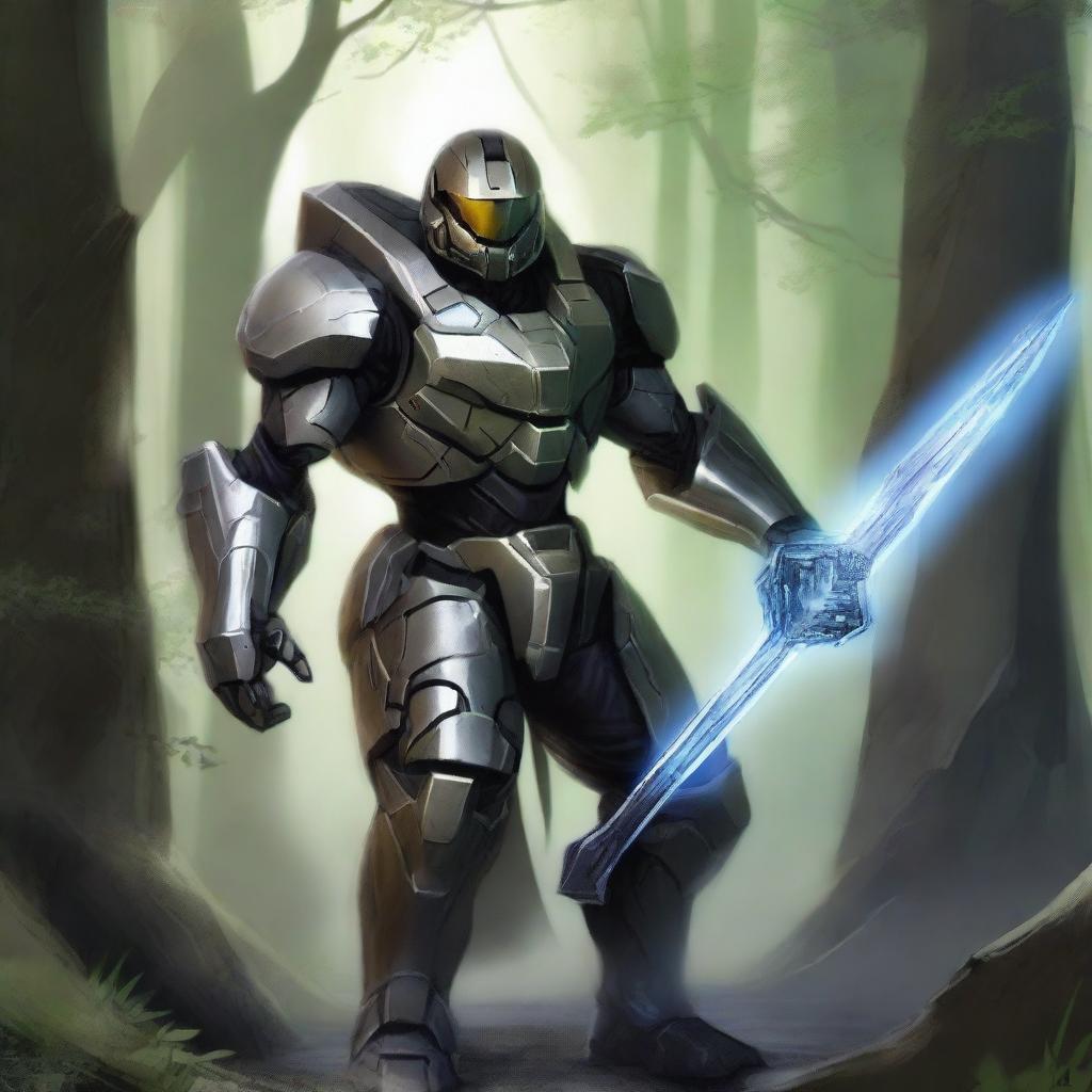 Create an image of the Arbiter from Halo reimagined as a character in a D&D campaign