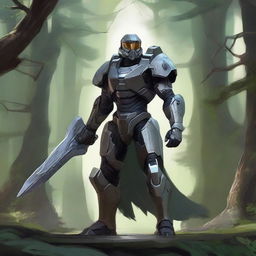 Create an image of the Arbiter from Halo reimagined as a character in a D&D campaign