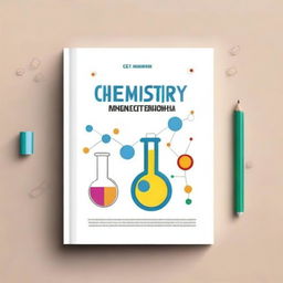 Create a front and back cover for a 12th-grade Chemistry study book titled 'Chemistry MHT-CET'