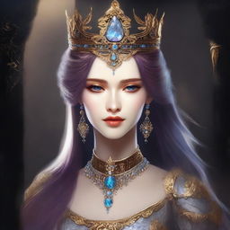 Create an artwork featuring Queen Marika from Elden Ring, capturing her regal and ethereal presence