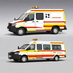 Create a detailed design for a German Notarzt Einsatzfahrzeug (emergency doctor's vehicle)