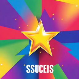 An educational vocabulary book cover featuring a vibrant success star logo