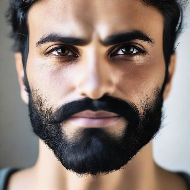 A close-up image focusing on the light brown eyes of a man