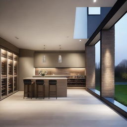 Create a modern cellar with windows on the roof