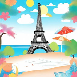 Create a vibrant and engaging cover page for French holiday homework