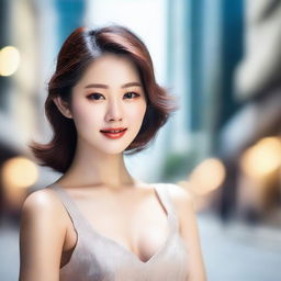 A beautiful Korean woman posing elegantly