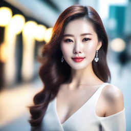 A beautiful Korean woman posing elegantly