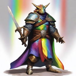 A Dragonborn paladin under the 'oath of the rainbow'