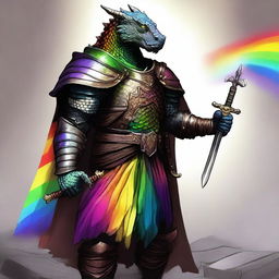 A Dragonborn paladin under the 'oath of the rainbow'