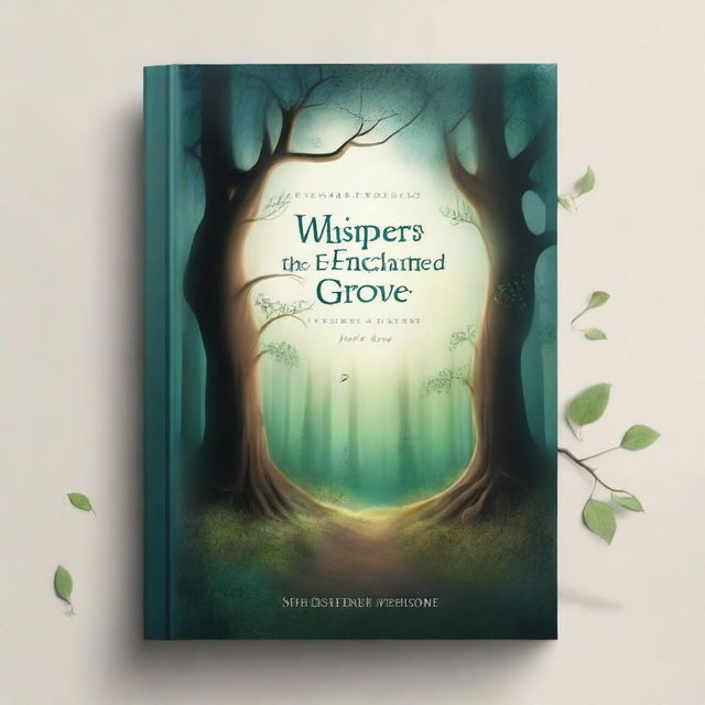 Create a book cover page featuring a mysterious forest with a hidden path, illuminated by moonlight