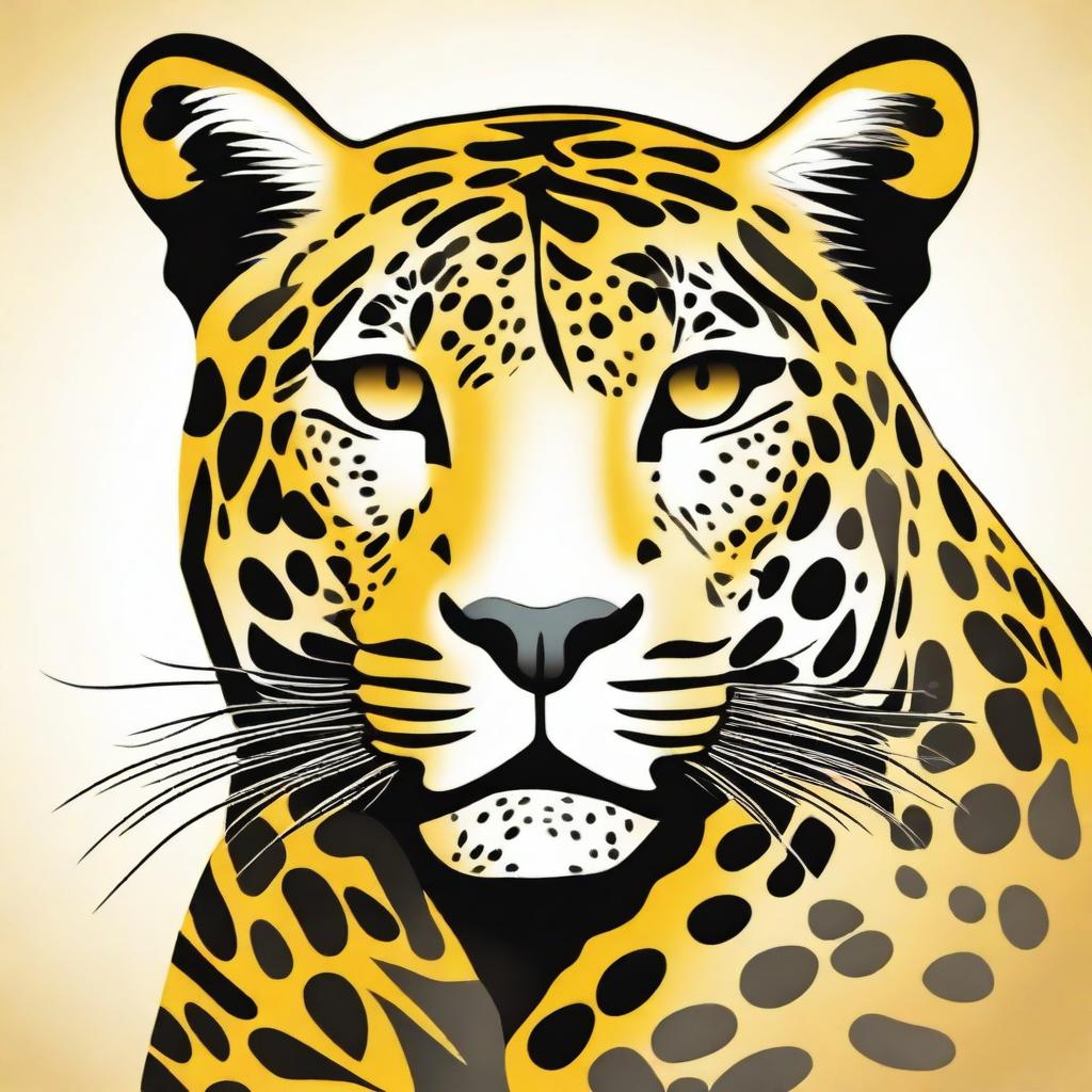 A full-body vector illustration of a jaguar viewed from the top