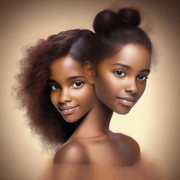 A beautiful brown girl evolving into a beautiful brown young woman