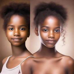 A beautiful brown girl evolving into a beautiful brown young woman