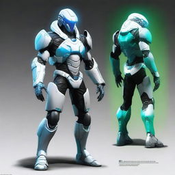 Create a futuristic armored cyber soldier concept art