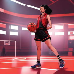 A concept art of an Asian female basketball player