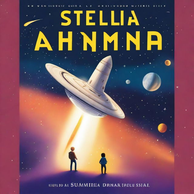 A book cover featuring a prominent star and a spaceship