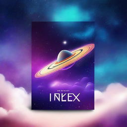 Create a book cover featuring a galaxy with a prominent star and a spaceship