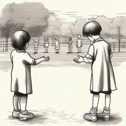 A touching scene featuring two hands separating from each other, symbolizing a farewell or parting