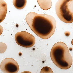 A detailed image of coffee stains on a white surface