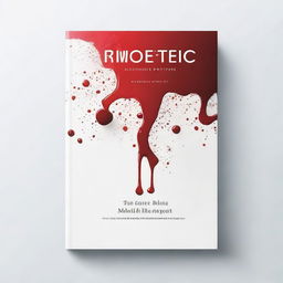 A minimalist kitchen book cover design featuring coffee stains, tomato splashes, and wine spills