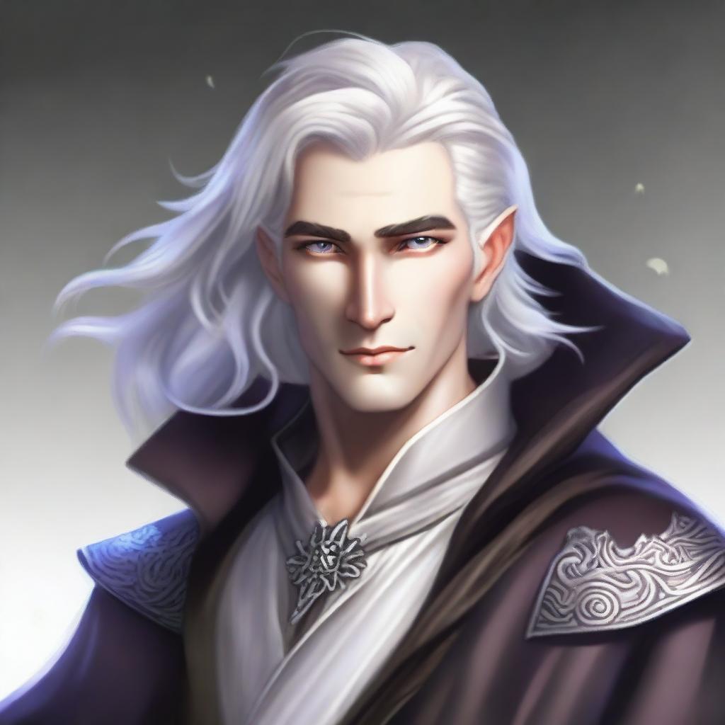 Create an image of Dita, a male human wizard with a fey appearance