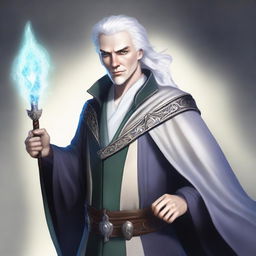 Create an image of Dita, a male human wizard with a fey appearance