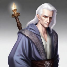 Create an image of Dita, a male human wizard with a fey appearance