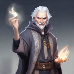 Create an image of Dita, a male human wizard with a fey appearance