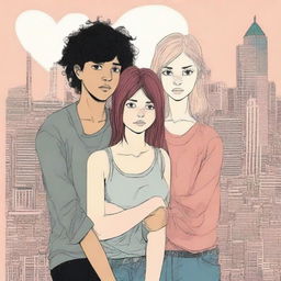 A book cover featuring a 19-year-old girl who lost her entire family in a car accident and moved to a new city to start over, and a 19-year-old boy whose mother has cancer and father is an alcoholic who doesn't care about the family