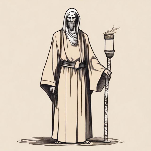 A detailed illustration of Abu Ghy'sa Ni'mee al-Yamriyahi, a male human wizard