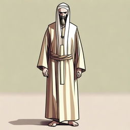 A detailed illustration of Abu Ghy'sa Ni'mee al-Yamriyahi, a male human wizard