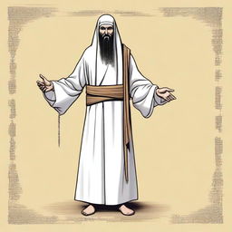 A detailed illustration of Abu Ghy'sa Ni'mee al-Yamriyahi, a male human wizard