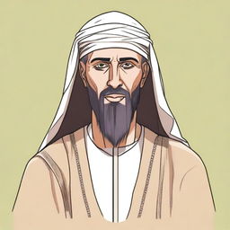 A detailed illustration of Abu Ghy'sa Ni'mee al-Yamriyahi, a male human wizard