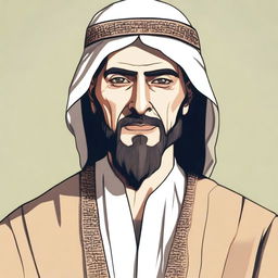 A detailed illustration of Abu Ghy'sa Ni'mee al-Yamriyahi, a male human wizard