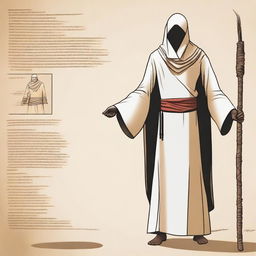 A detailed illustration of Abu Ghy'sa Ni'mee al-Yamriyahi, a male human wizard