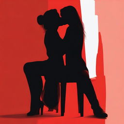 Two people kissing, their bodies are a solid color of black