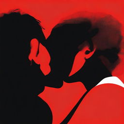 Close-up of two people kissing, focusing on their shoulders and up