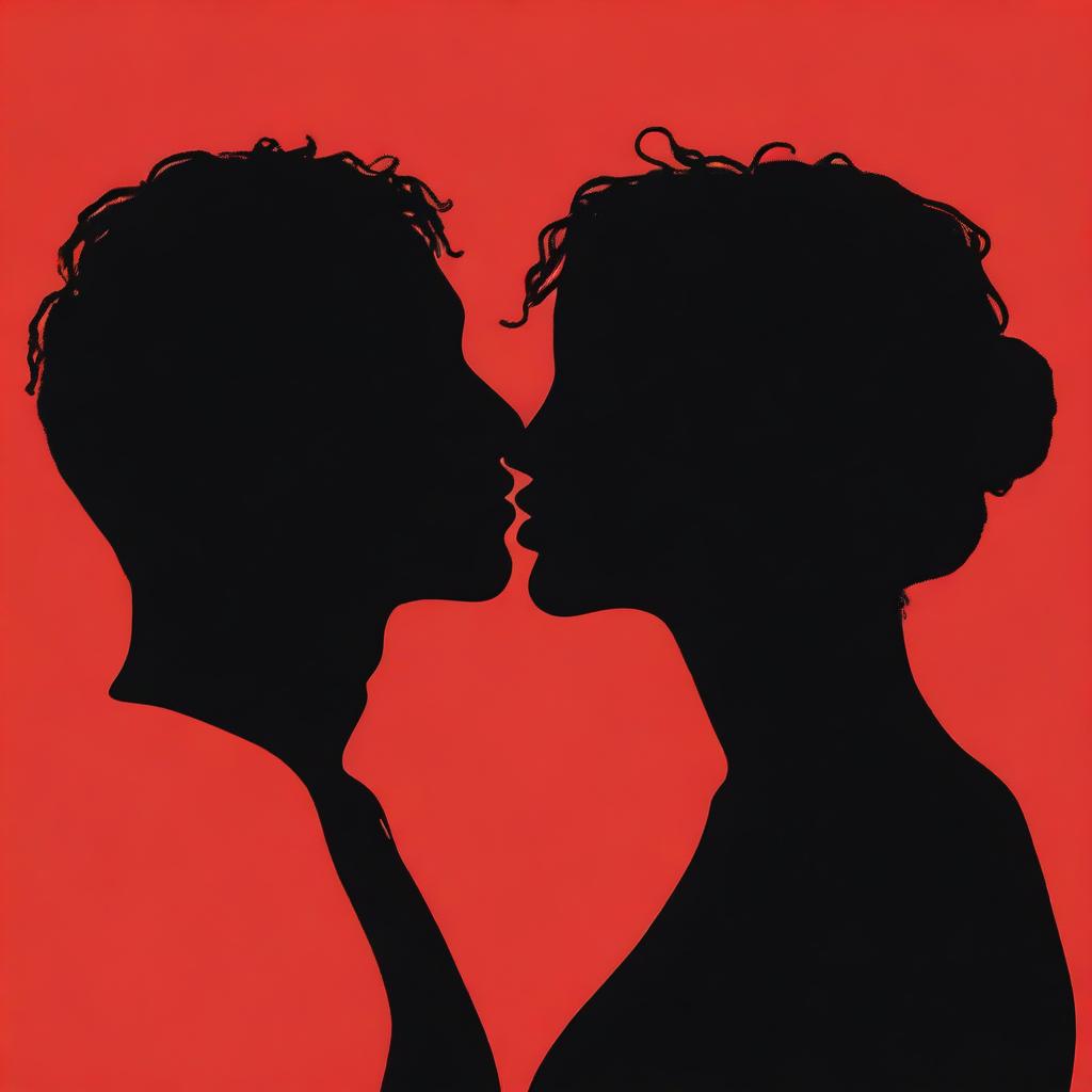 Close-up of two people kissing, focusing on their shoulders and up