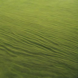 An aerial view of a grass-covered ground, featuring only the grass and small particles of soil