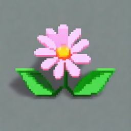 A single flower in pixel art style in PNG format