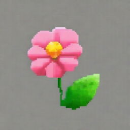 A single flower in pixel art style in PNG format