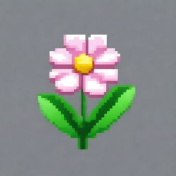 A single flower in pixel art style in PNG format