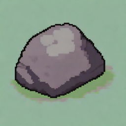 A single rock in pixel art style in PNG format