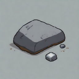 A single rock in pixel art style in PNG format