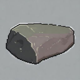 A single rock in pixel art style in PNG format