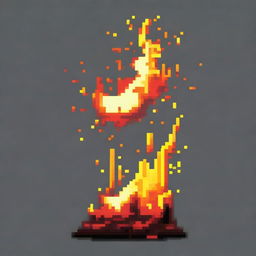 A single fireball in pixel art style in PNG format