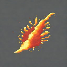 A single fireball in pixel art style in PNG format