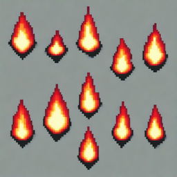 A single fireball in pixel art style in PNG format