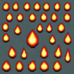 A fireball in pixel art style in PNG format