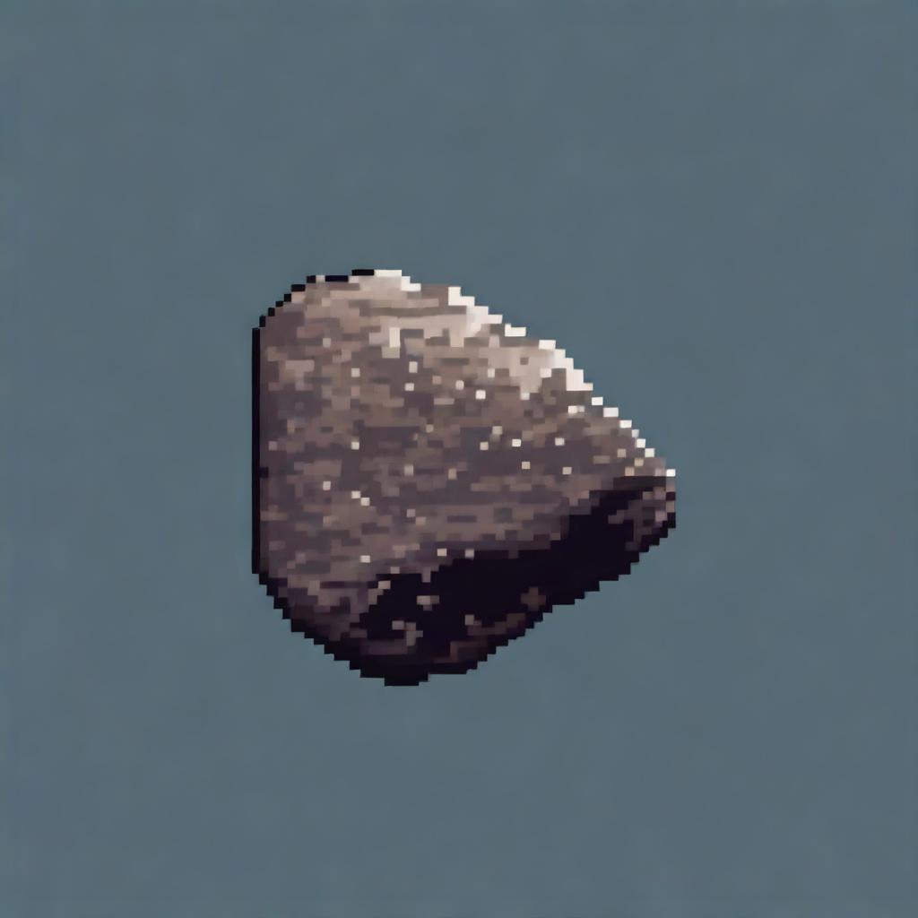 A meteorite in pixel art style in PNG format